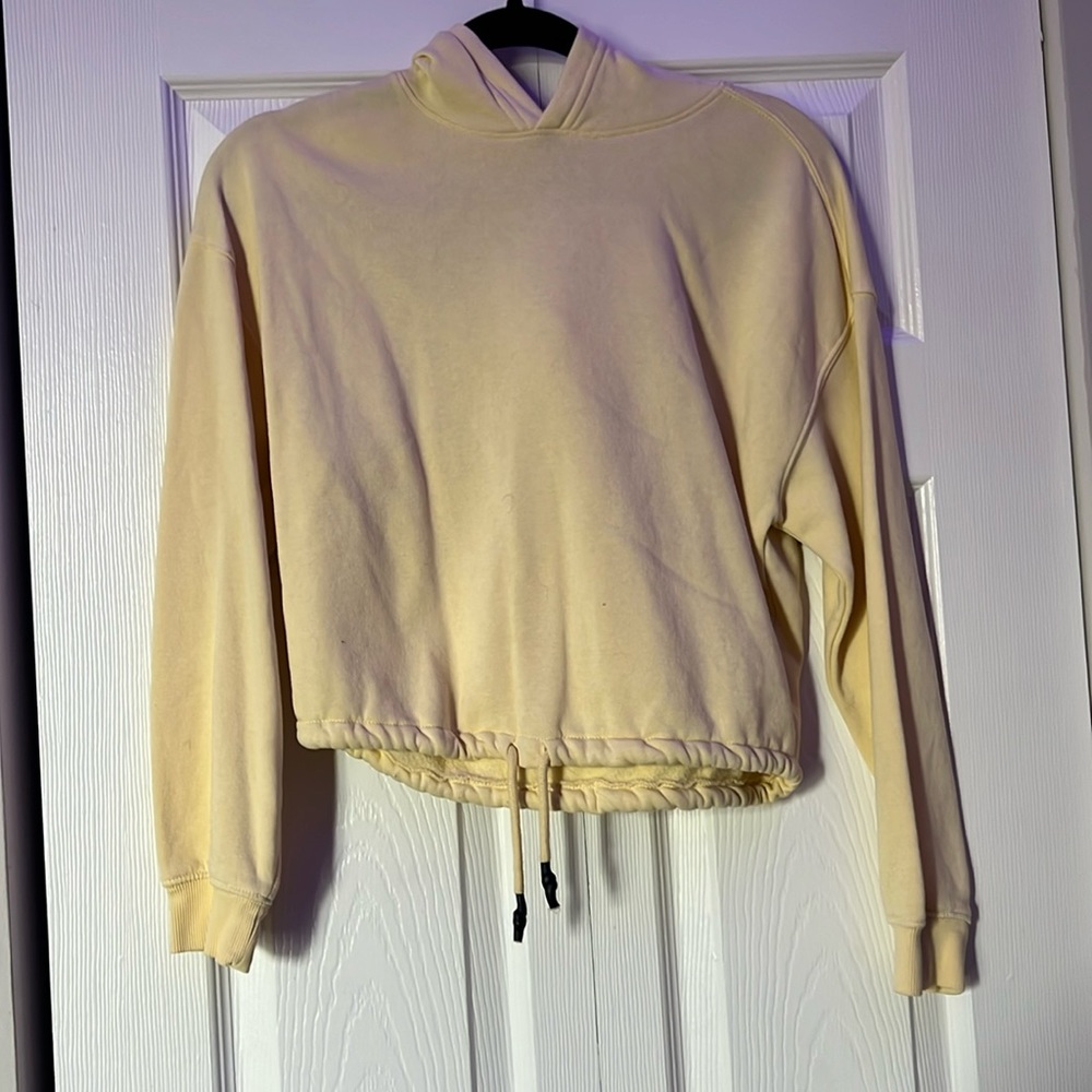 Yellow Cropped Hoodie
